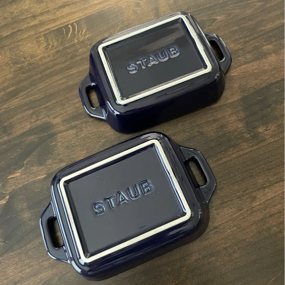 Staub Dark Blue Rectangular Baking Dishes